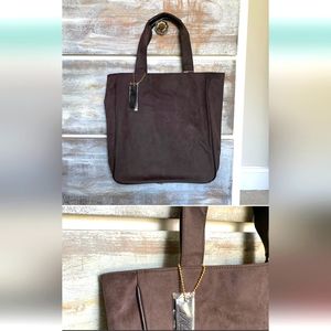 Claiborne Brown Suede-like Tote Bag